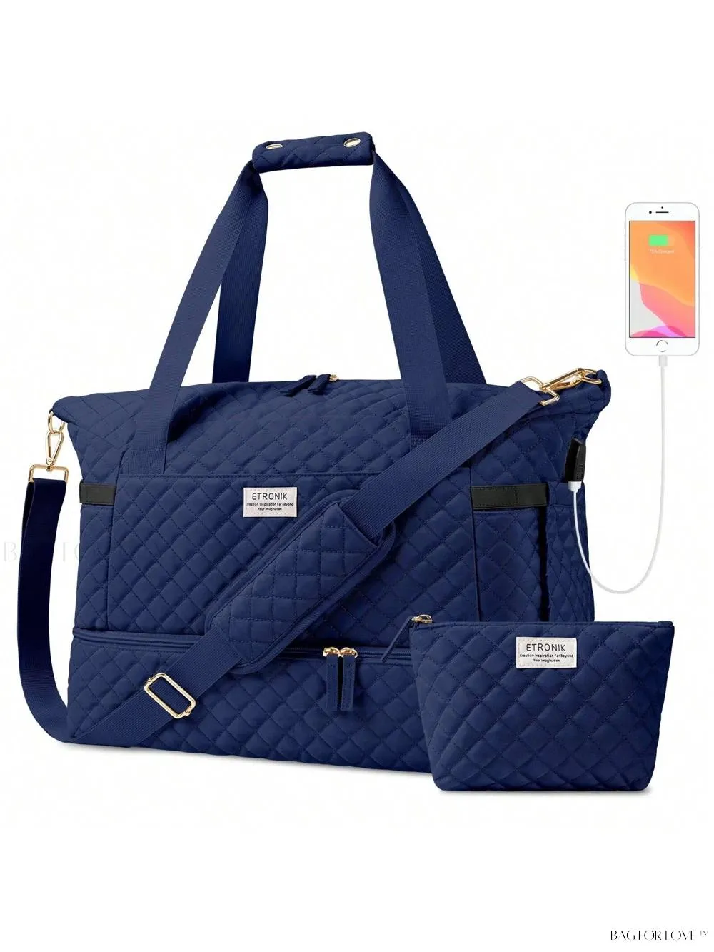 BagForLove - Gym Duffel Bag for Her with Shoe Storage and Wet Pocket