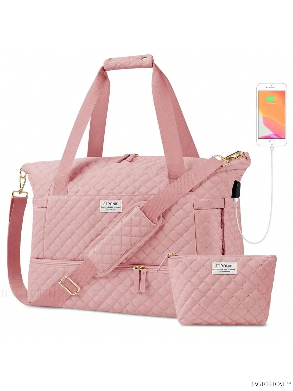 BagForLove - Gym Duffel Bag for Her with Shoe Storage and Wet Pocket