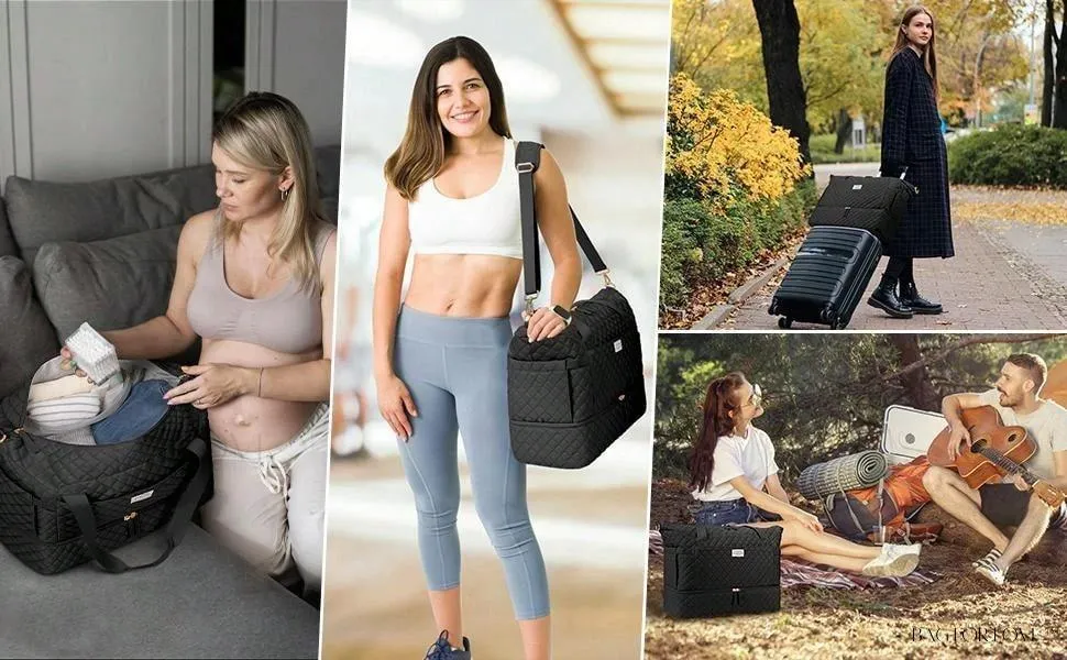 BagForLove - Gym Duffel Bag for Her with Shoe Storage and Wet Pocket
