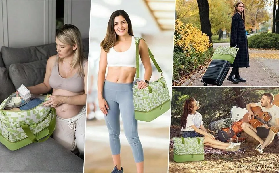 BagForLove - Gym Duffel Bag for Her with Shoe Storage and Wet Pocket