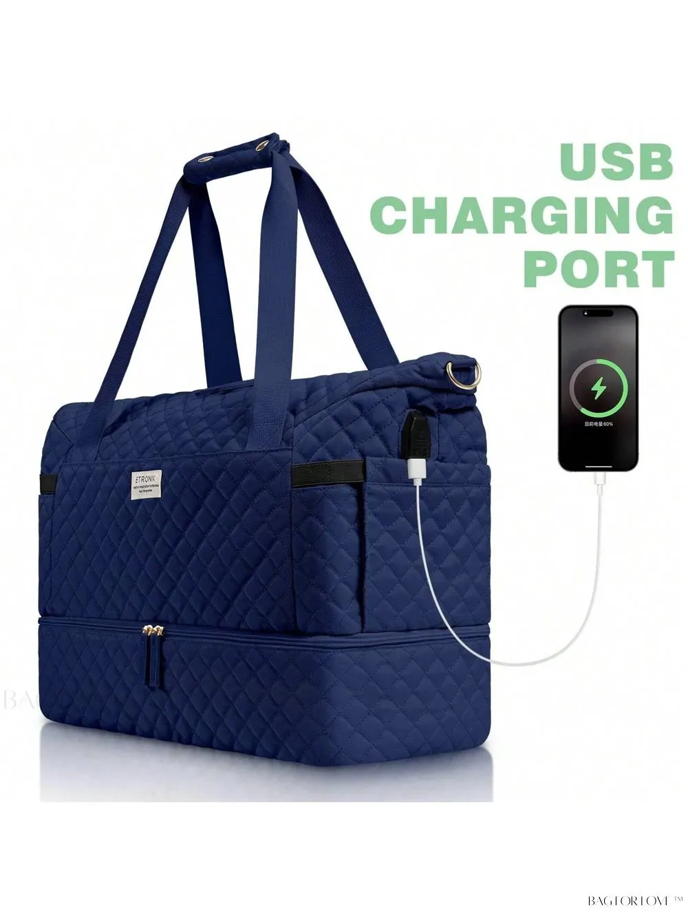 BagForLove - Gym Duffel Bag for Her with Shoe Storage and Wet Pocket