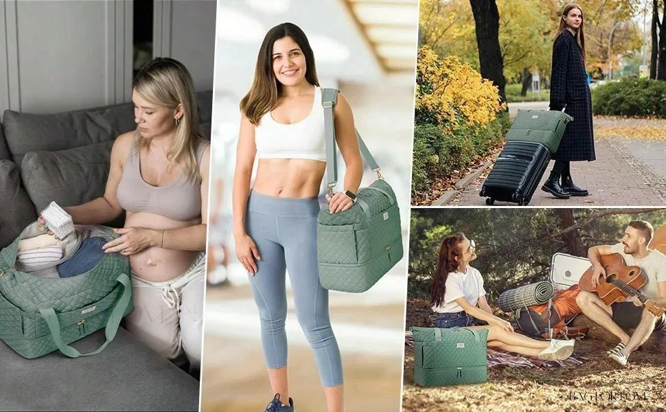 BagForLove - Gym Duffel Bag for Her with Shoe Storage and Wet Pocket