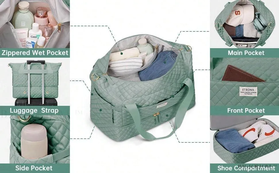 BagForLove - Gym Duffel Bag for Her with Shoe Storage and Wet Pocket