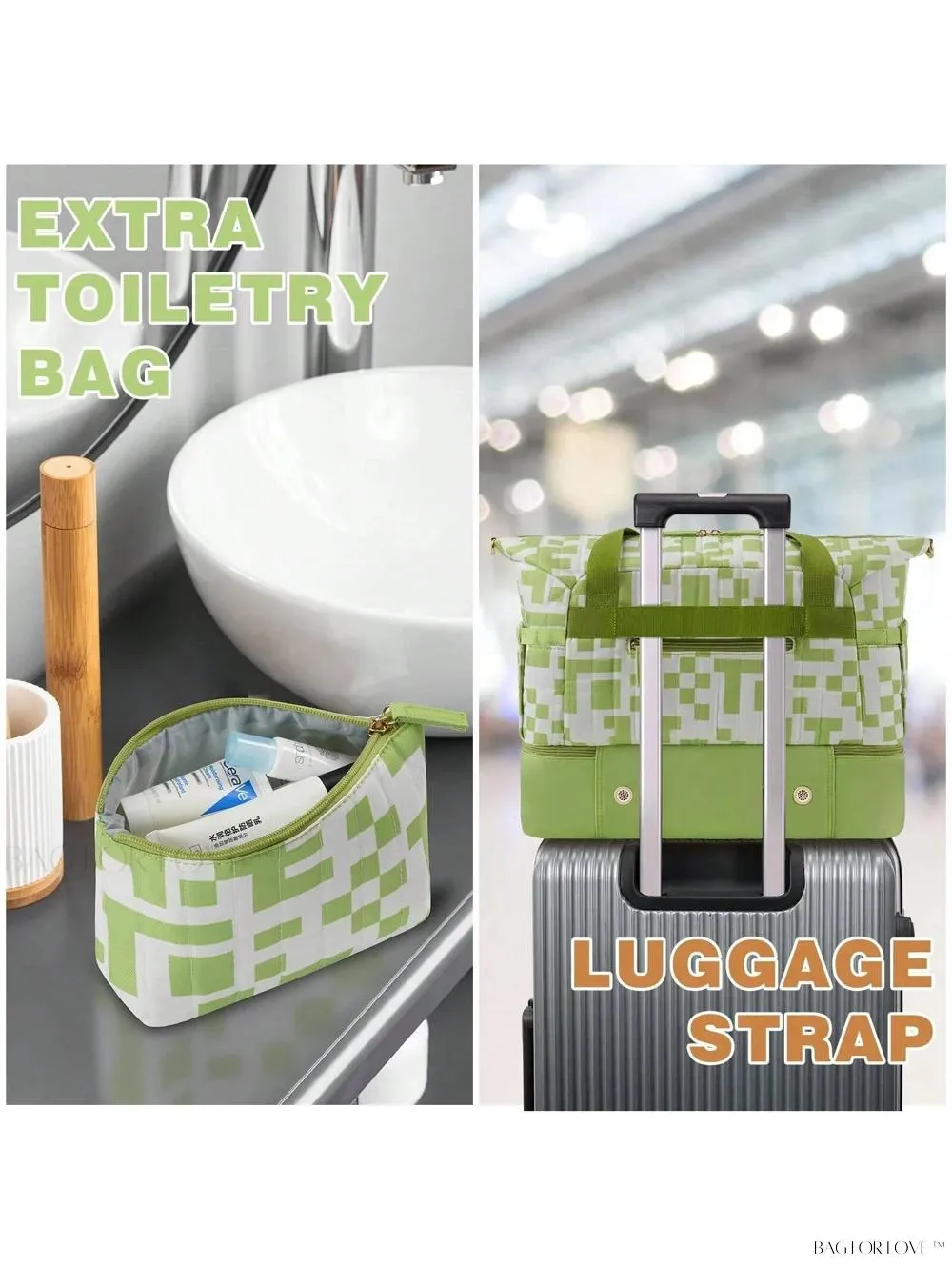 BagForLove - Gym Duffel Bag for Her with Shoe Storage and Wet Pocket