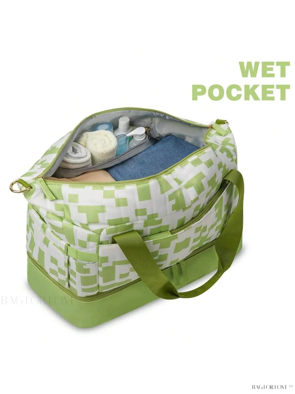 BagForLove - Gym Duffel Bag for Her with Shoe Storage and Wet Pocket