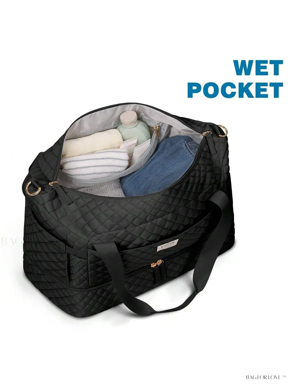 BagForLove - Gym Duffel Bag for Her with Shoe Storage and Wet Pocket
