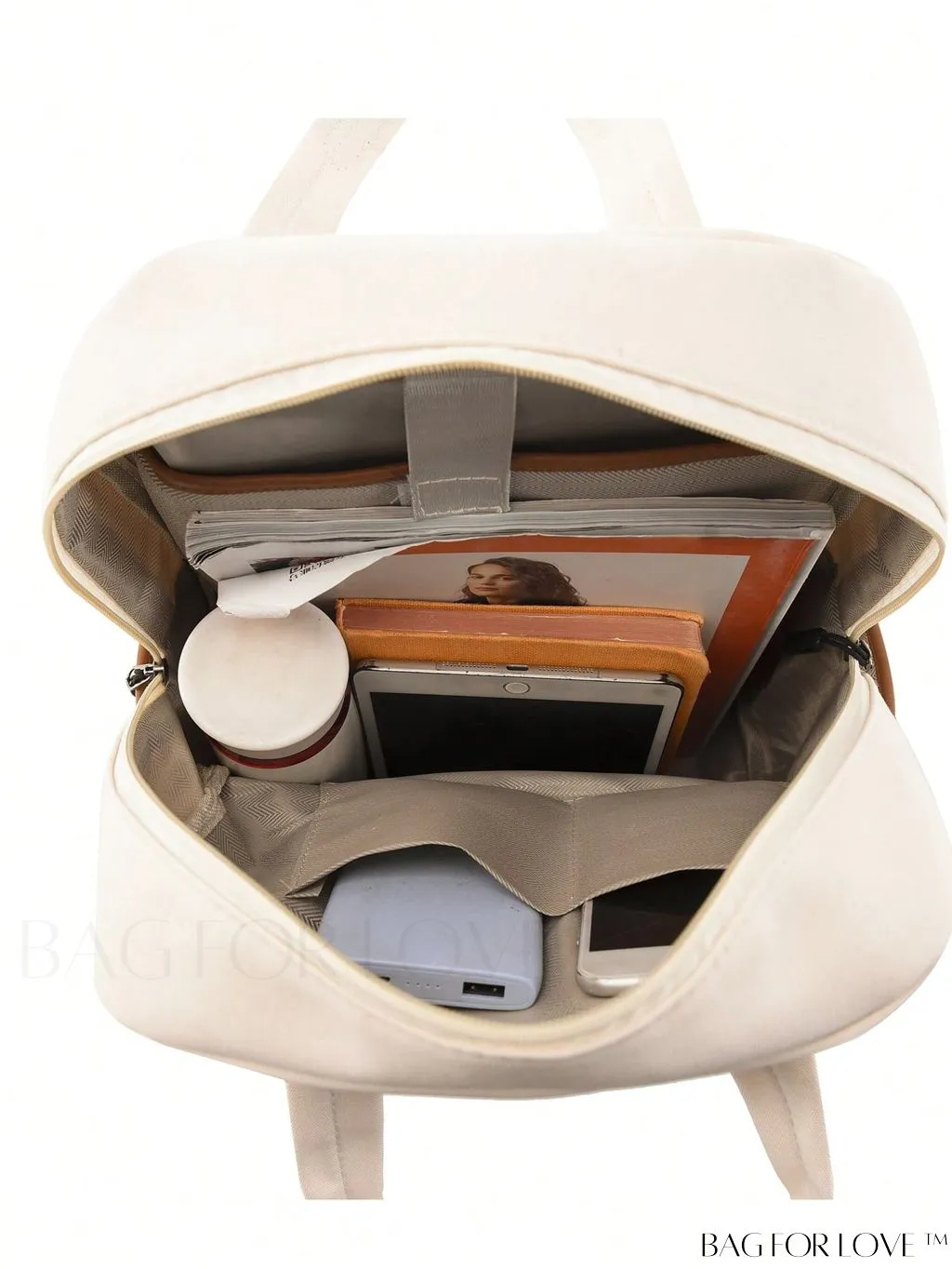 BagForLove - High-capacity White Backpack for Optimal Storage