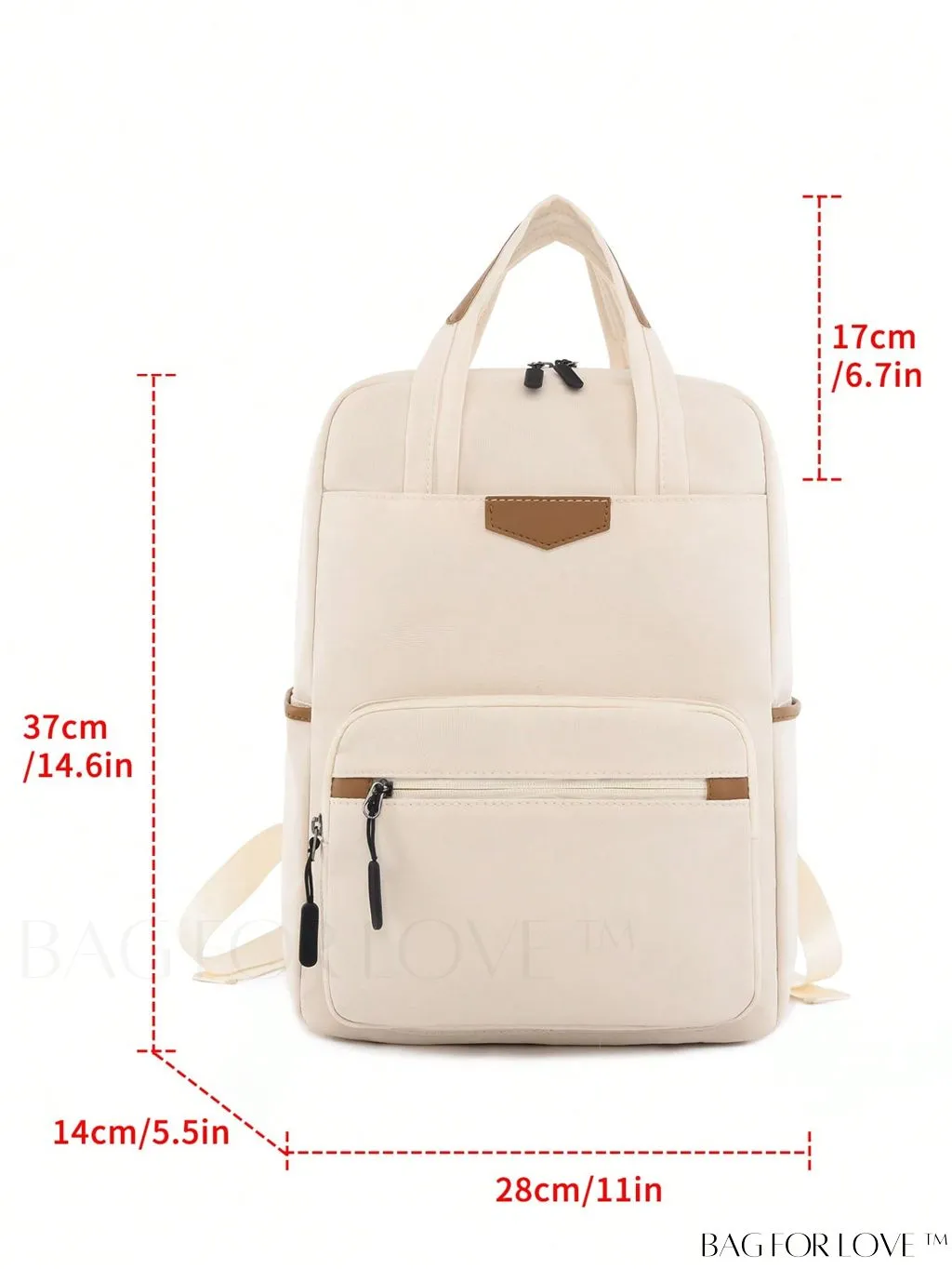 BagForLove - High-capacity White Backpack for Optimal Storage