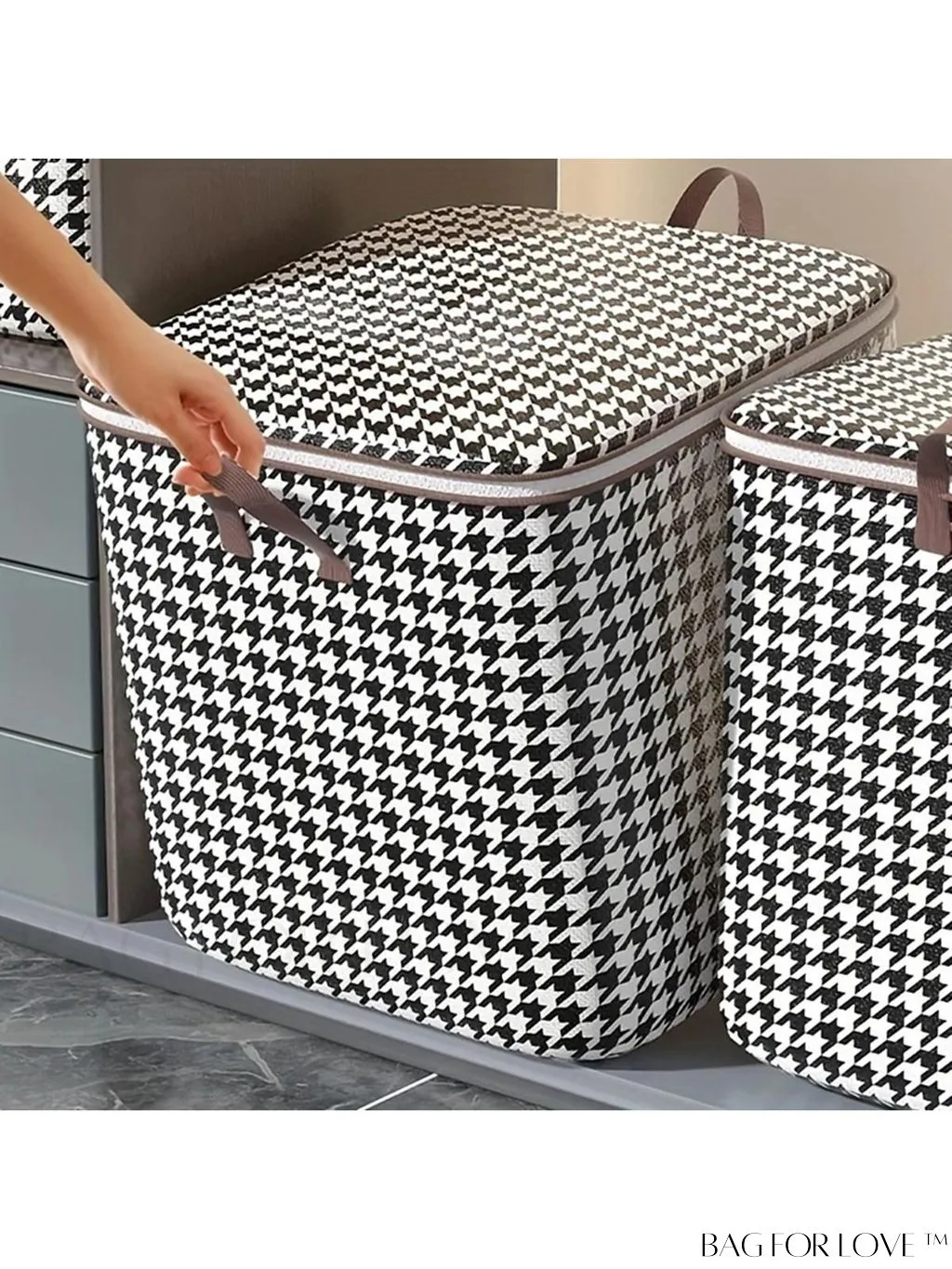 BagForLove - Houndstooth Waterproof Storage Bag: Stylish & Dust-Proof Solution for Household Organization