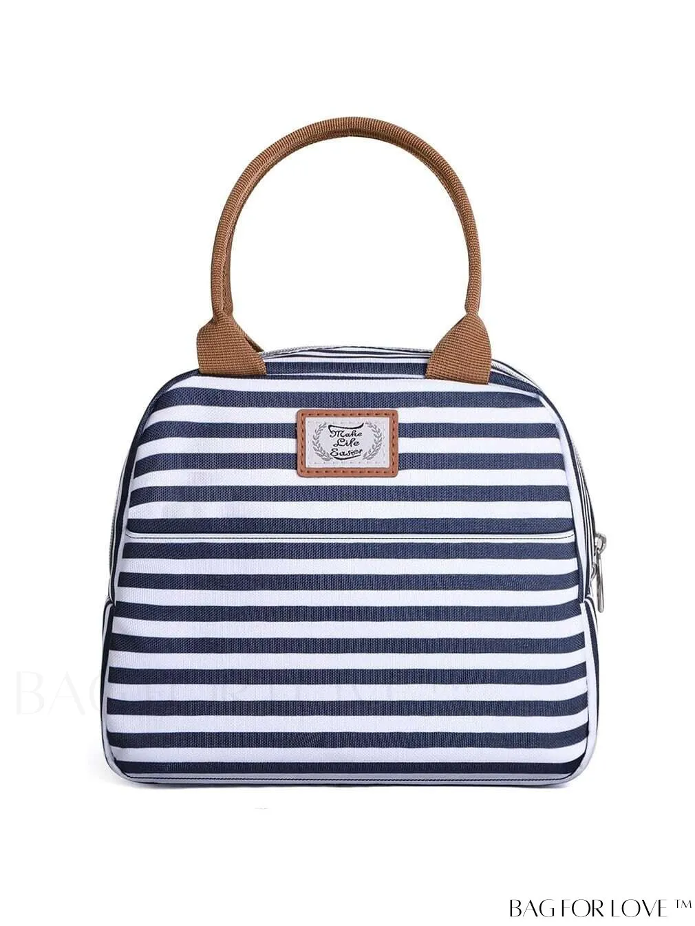 BagForLove - Lekesky Insulated Lunch Bag for Women & Men | Leakproof Lunchbox, 9-can Capacity | Blue & White