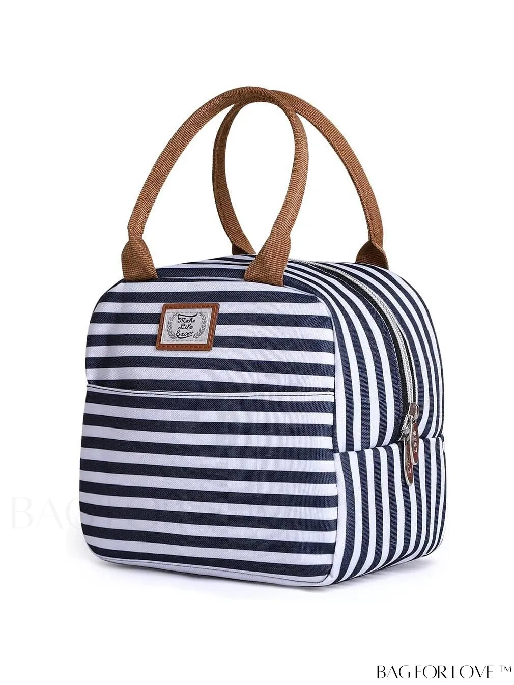 BagForLove - Lekesky Insulated Lunch Bag for Women & Men | Leakproof Lunchbox, 9-can Capacity | Blue & White