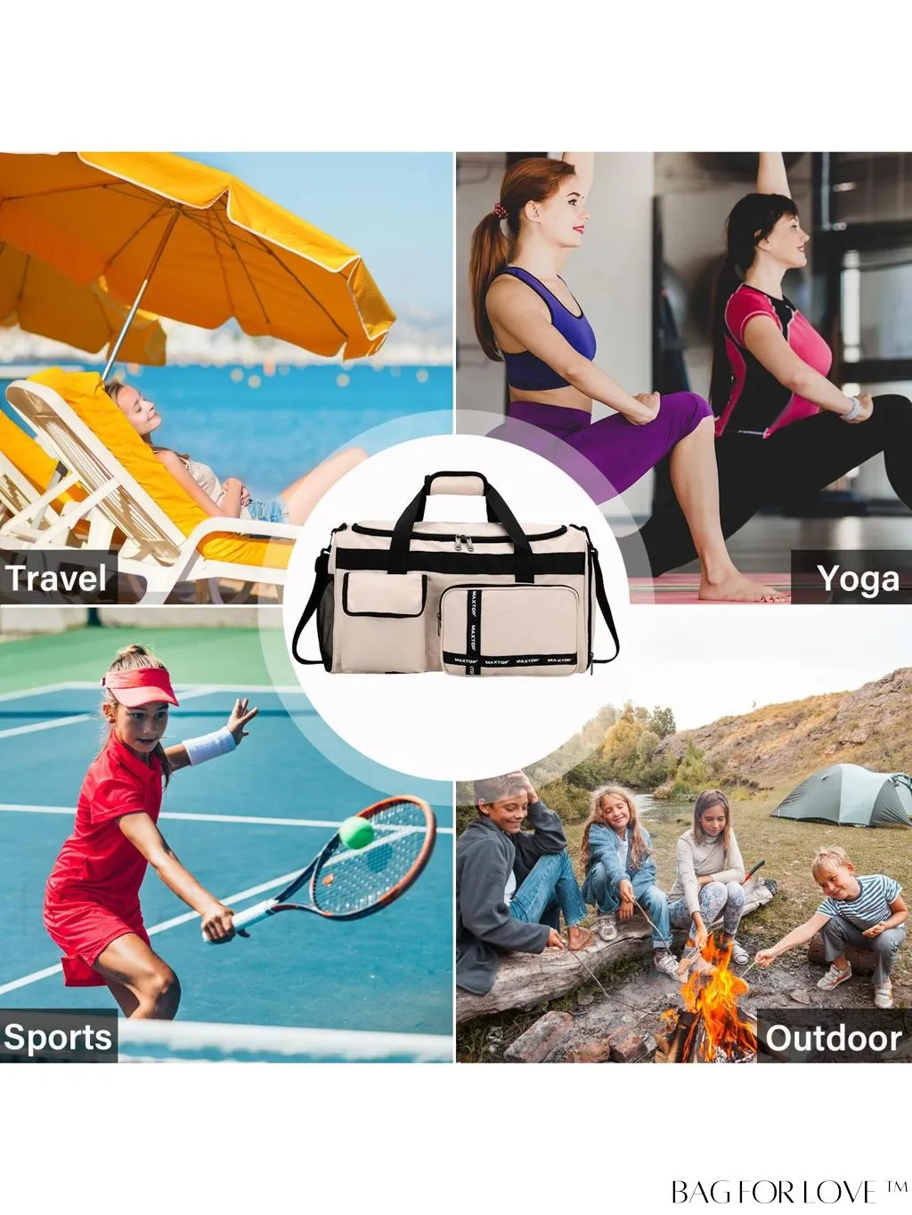 BagForLove - MAXTOP Womens Travel Duffle Bag: Stylish Weekender Tote with Large Capacity and Shoe Compartment