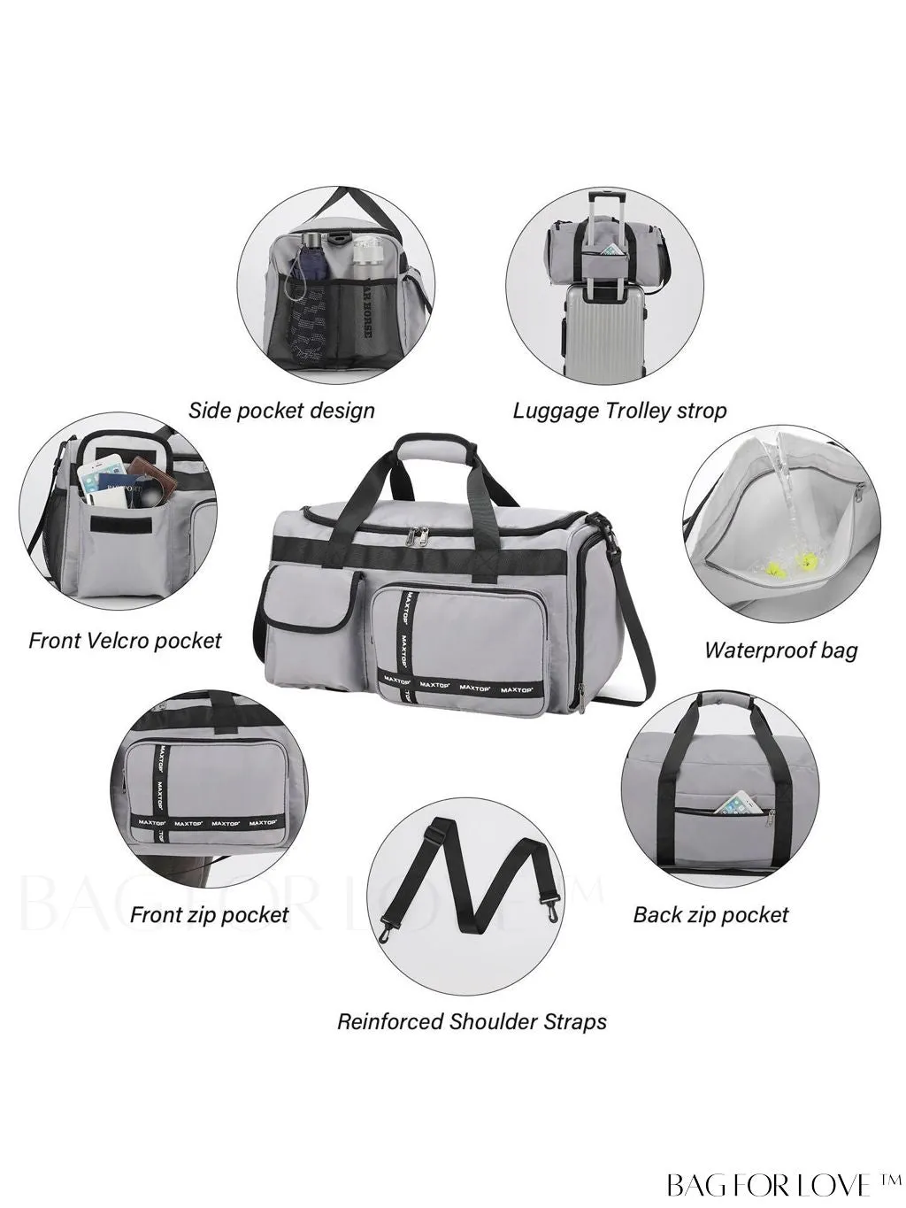 BagForLove - MAXTOP Womens Travel Duffle Bag: Stylish Weekender Tote with Large Capacity and Shoe Compartment