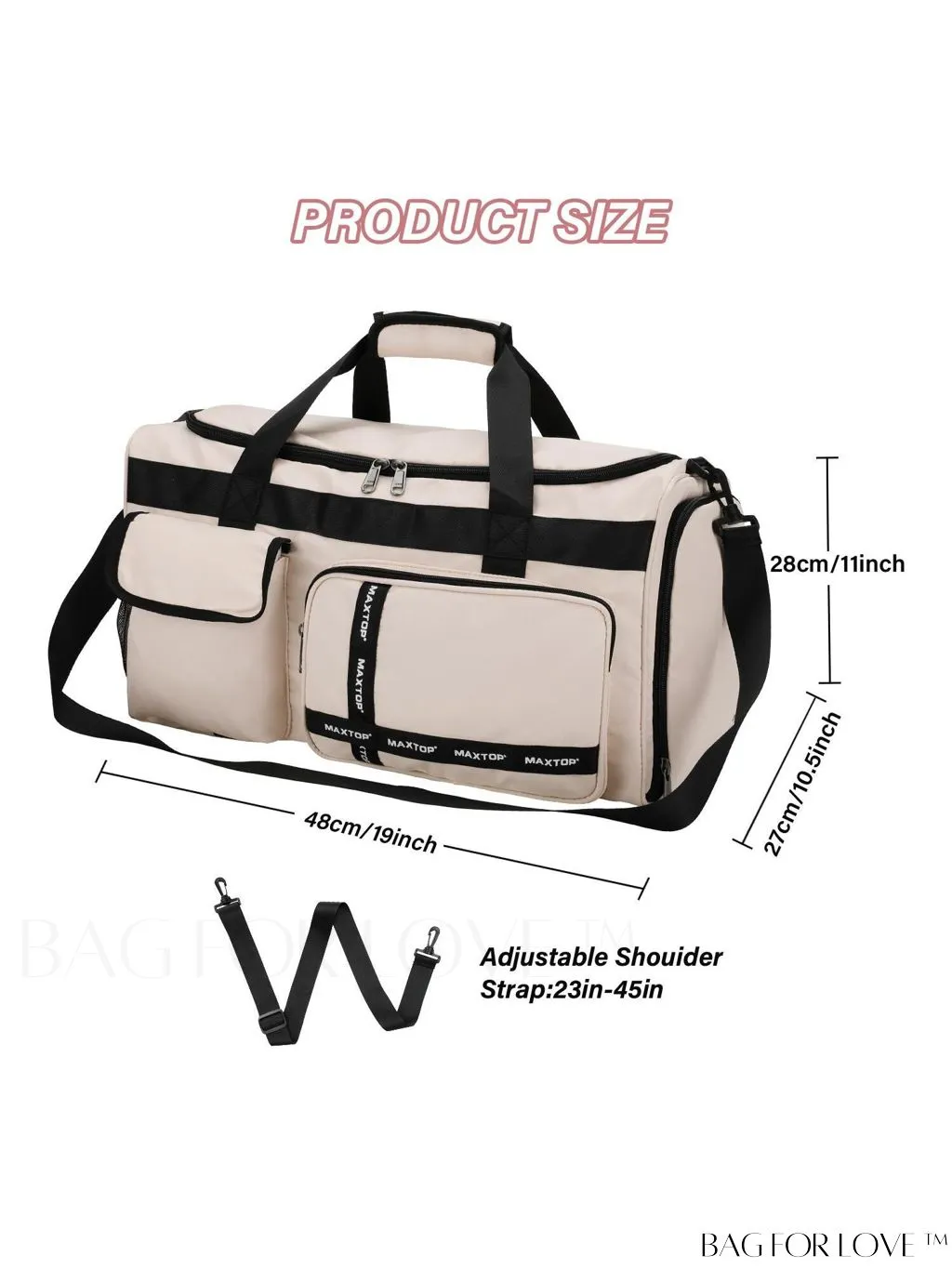BagForLove - MAXTOP Womens Travel Duffle Bag: Stylish Weekender Tote with Large Capacity and Shoe Compartment