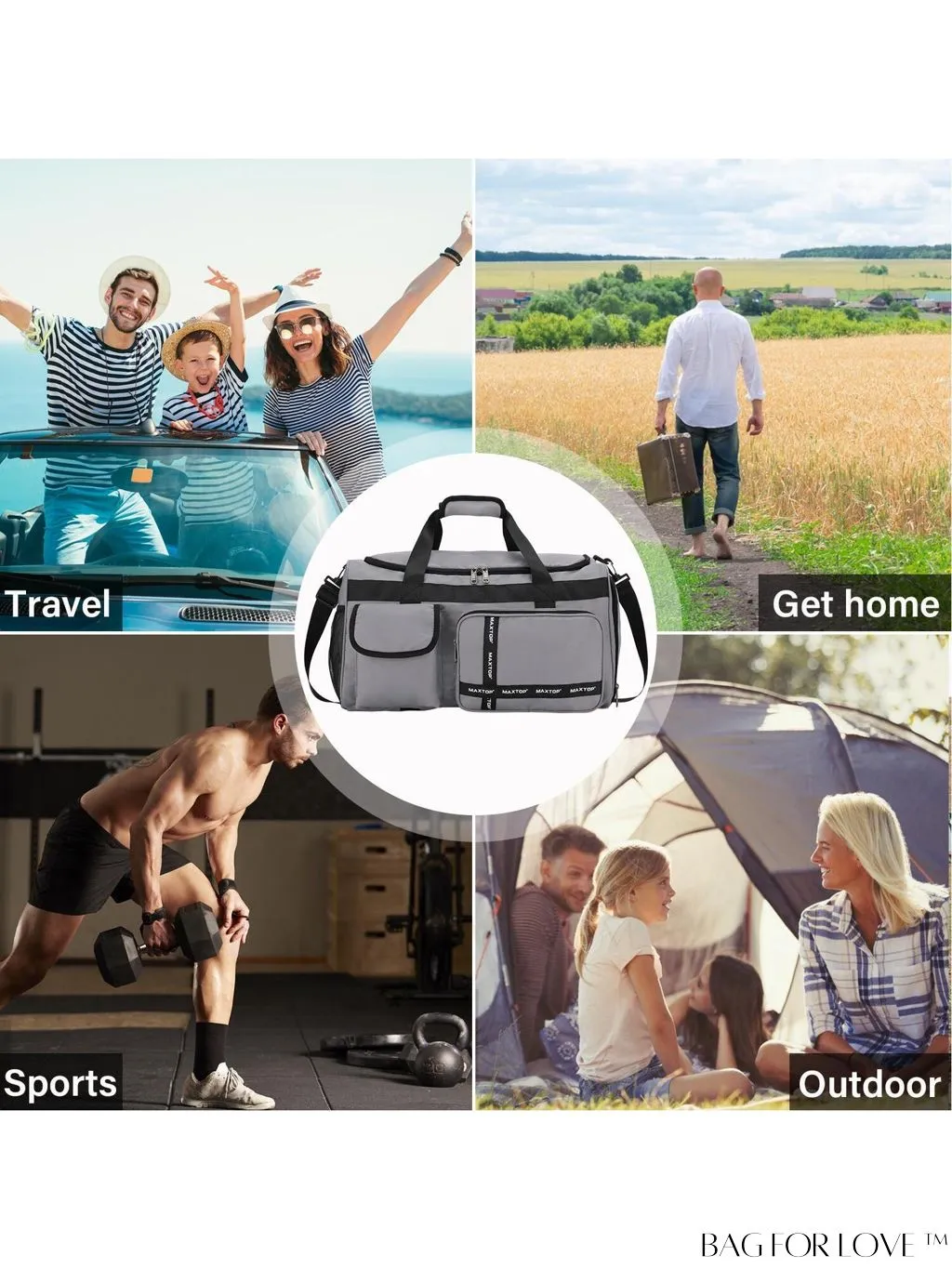 BagForLove - MAXTOP Womens Travel Duffle Bag: Stylish Weekender Tote with Large Capacity and Shoe Compartment