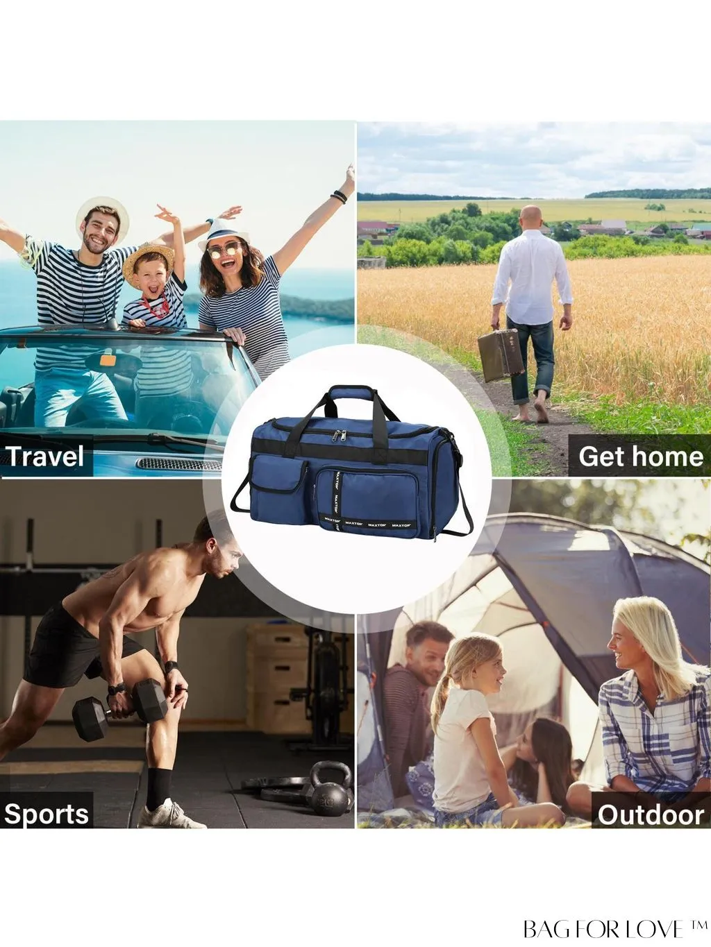 BagForLove - MAXTOP Womens Travel Duffle Bag: Stylish Weekender Tote with Large Capacity and Shoe Compartment