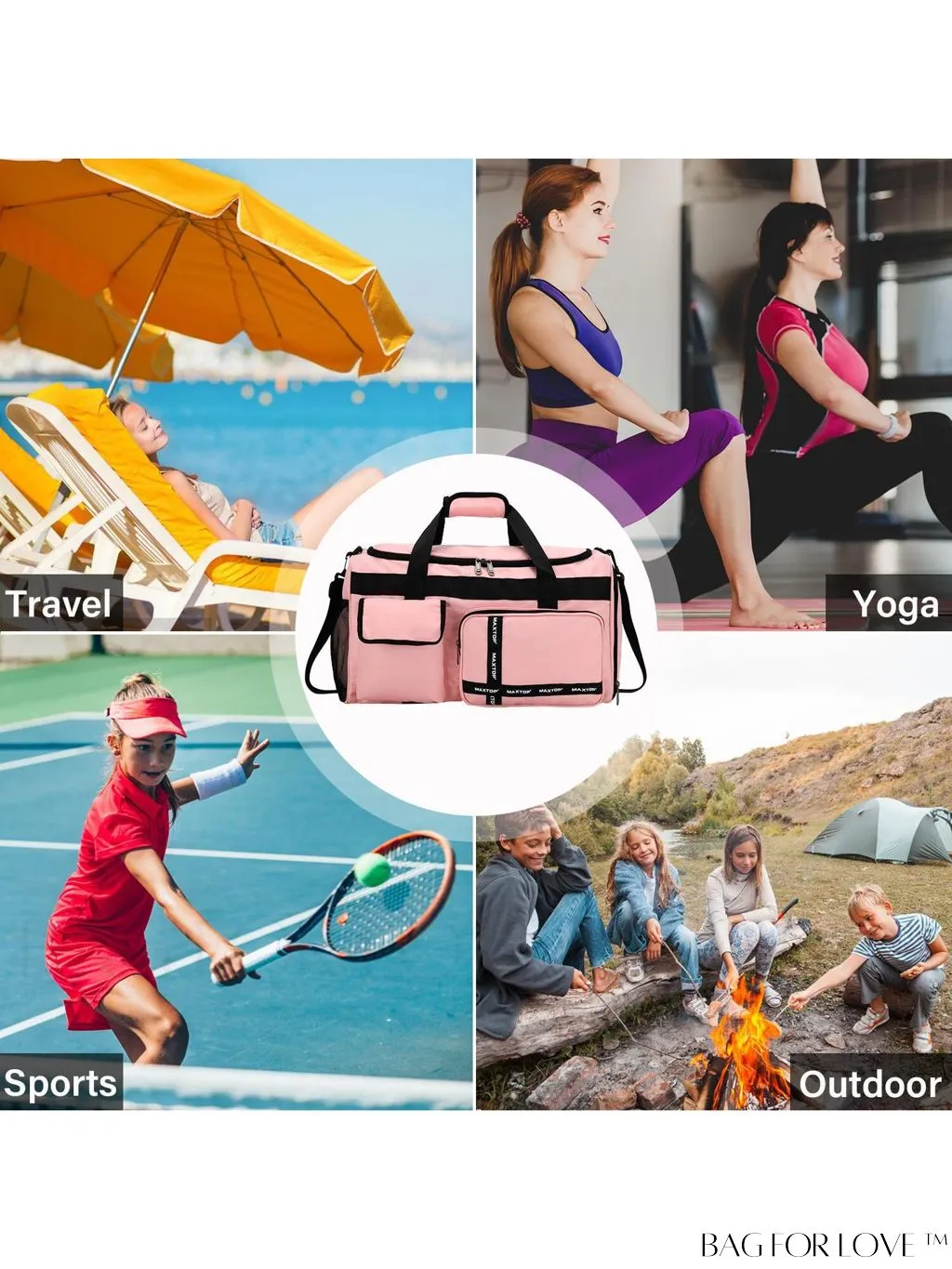 BagForLove - MAXTOP Womens Travel Duffle Bag: Stylish Weekender Tote with Large Capacity and Shoe Compartment