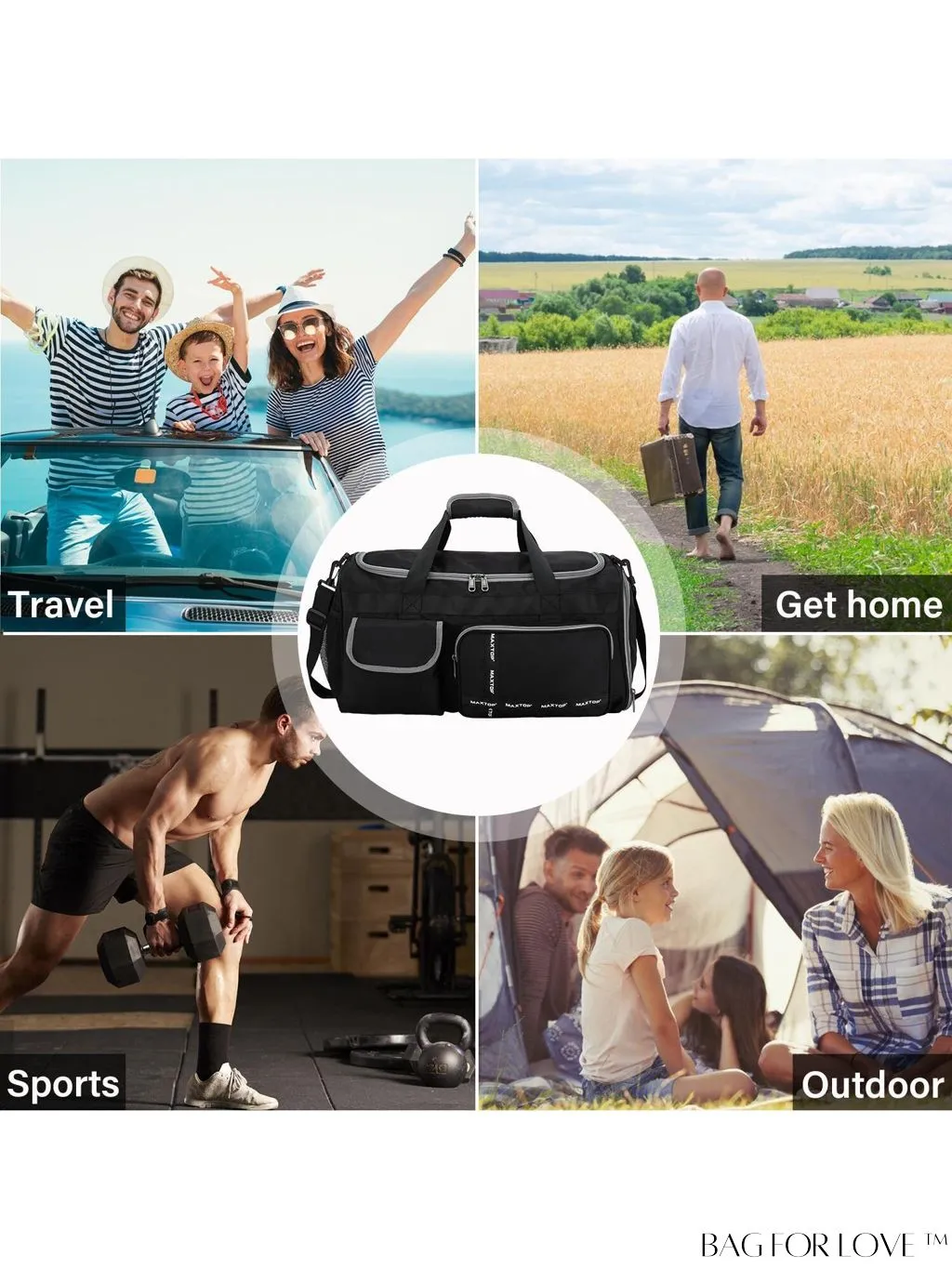 BagForLove - MAXTOP Womens Travel Duffle Bag: Stylish Weekender Tote with Large Capacity and Shoe Compartment