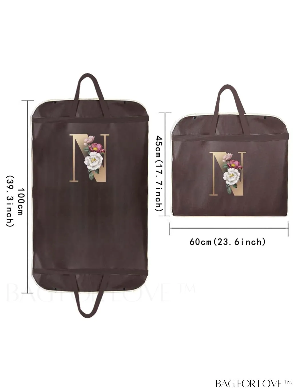 BagForLove - Personalized Gold Letter Print Wedding Dress Storage Bag - Travel-Ready Wardrobe Organizer