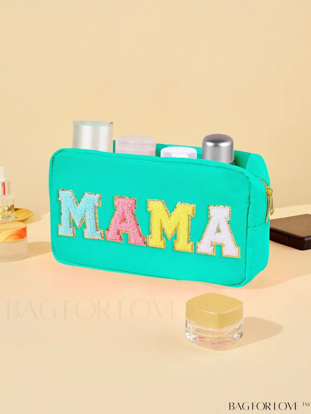 BagForLove - Portable Travel Makeup Bag with Letter Decor