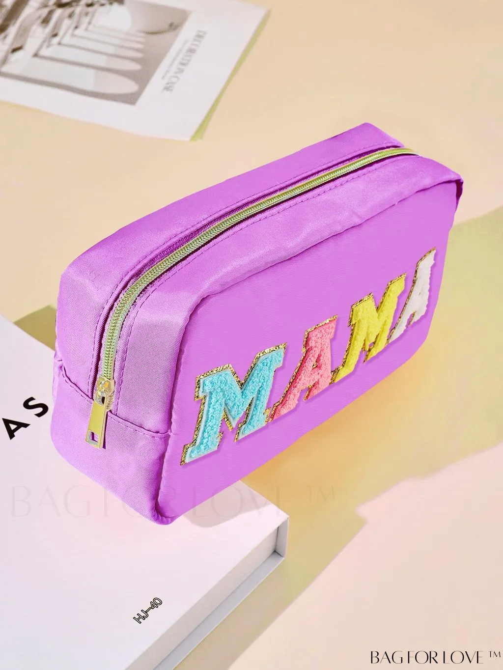 BagForLove - Portable Travel Makeup Bag with Letter Decor