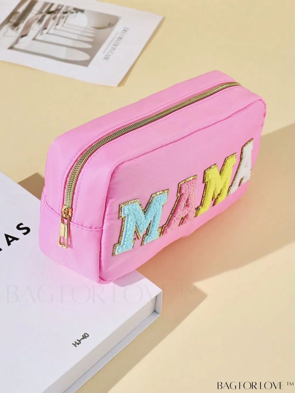 BagForLove - Portable Travel Makeup Bag with Letter Decor