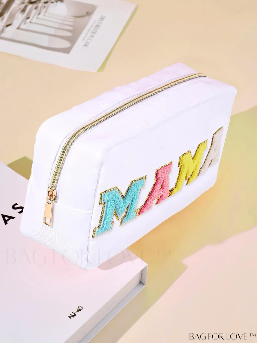 BagForLove - Portable Travel Makeup Bag with Letter Decor