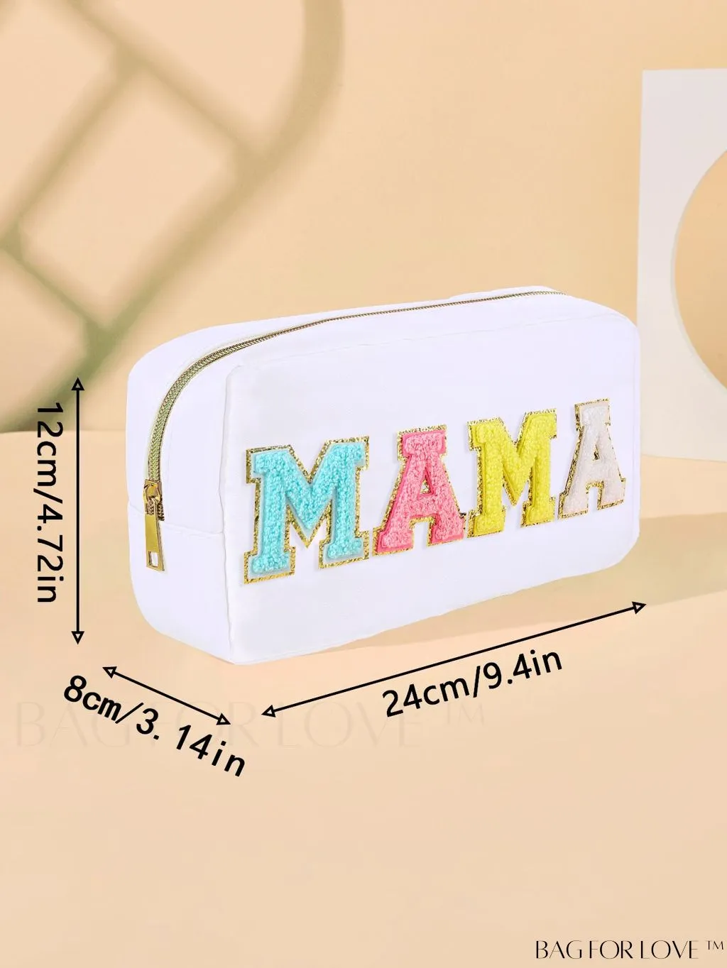BagForLove - Portable Travel Makeup Bag with Letter Decor