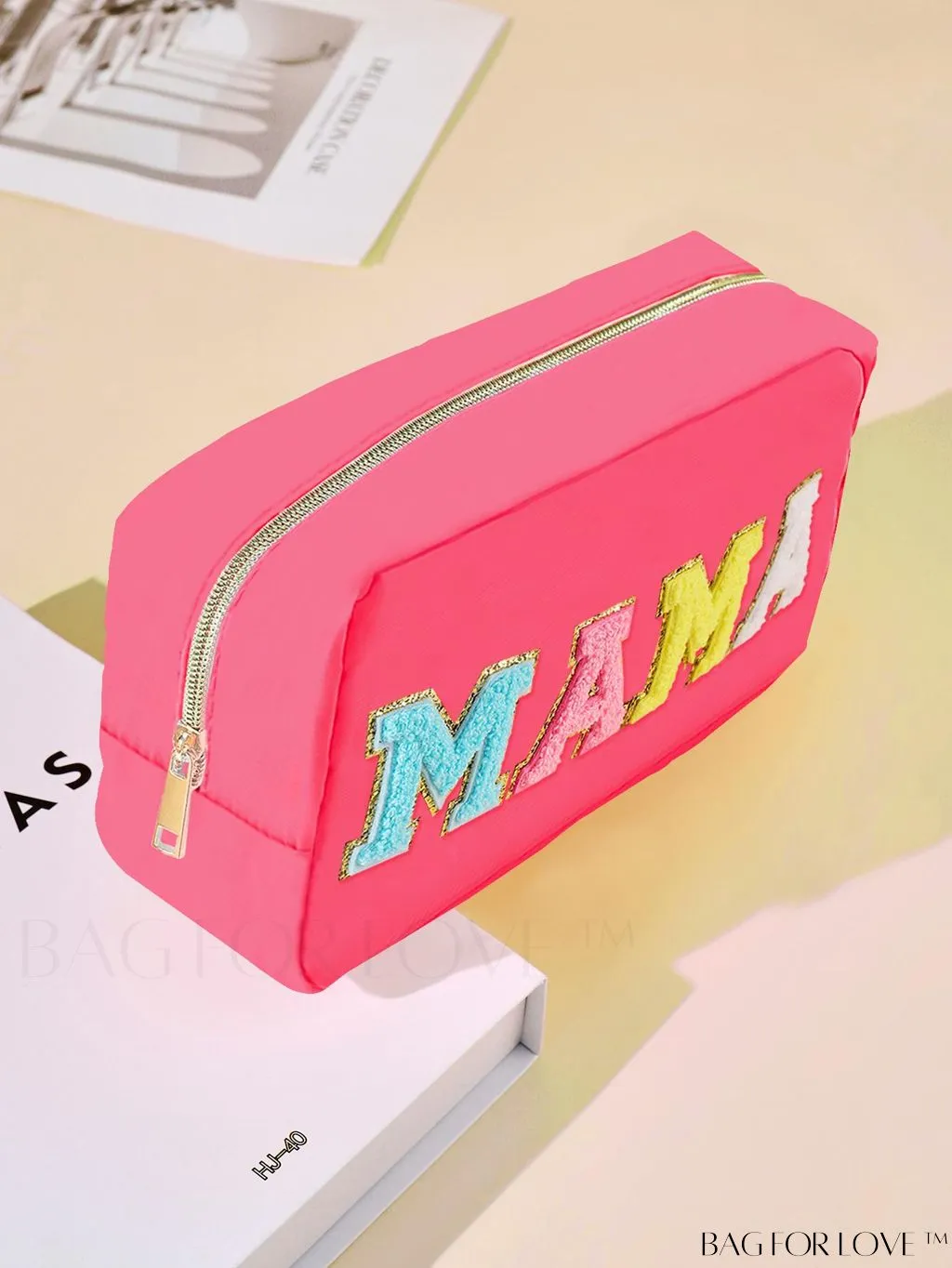 BagForLove - Portable Travel Makeup Bag with Letter Decor