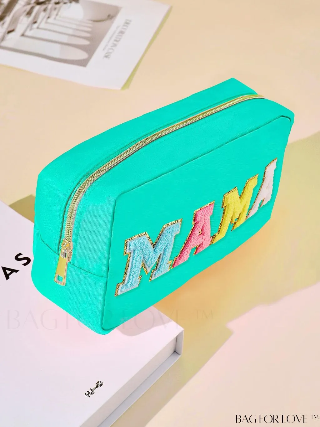 BagForLove - Portable Travel Makeup Bag with Letter Decor