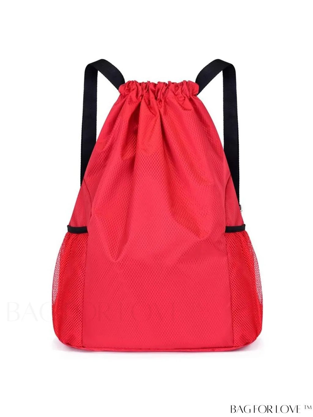 BagForLove - Red Minimalist Drawstring Backpack: Stylish, Durable Travel Bag for Sports and Leisure