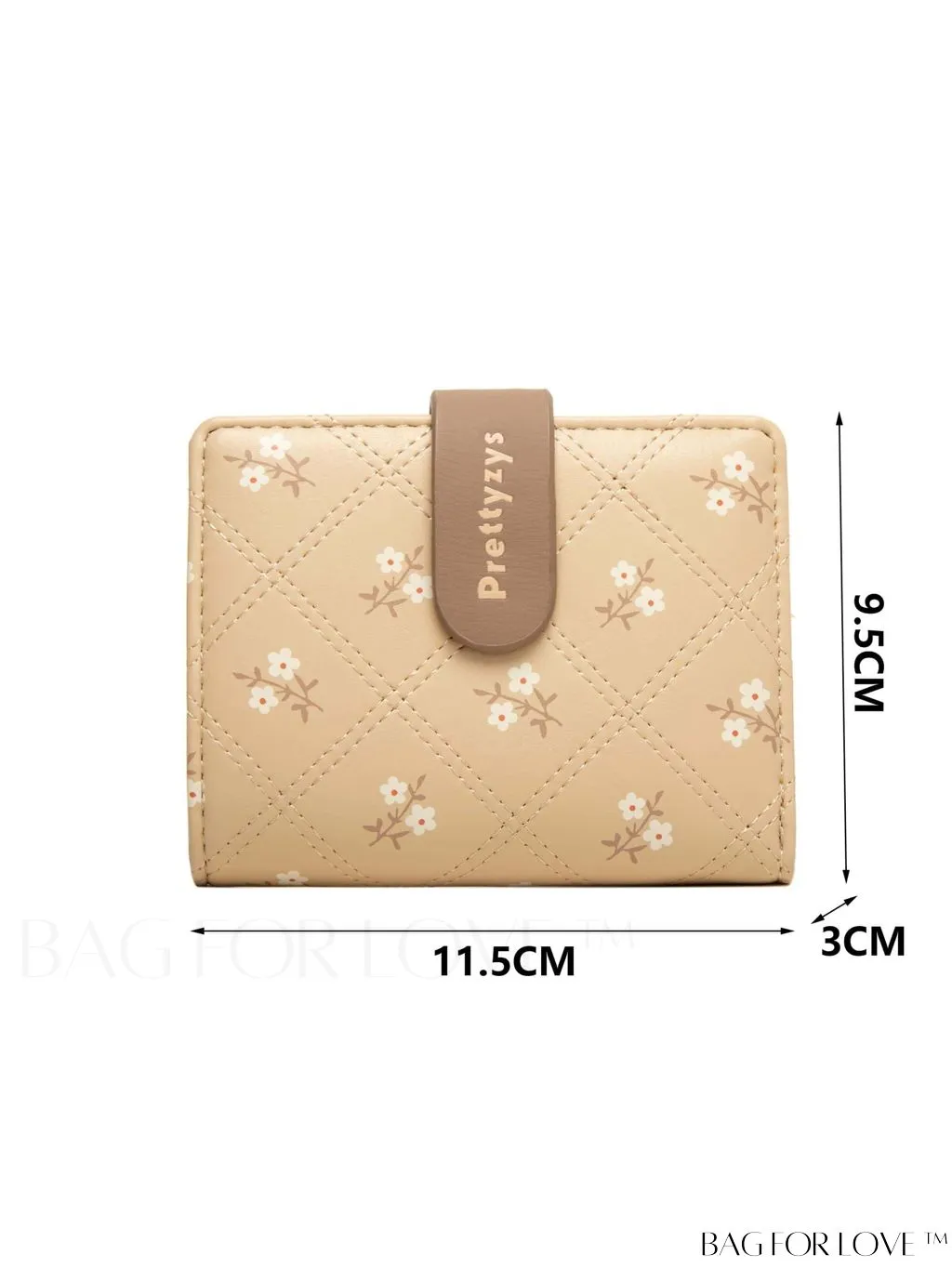 BagForLove - Small Preppy Wallet with Floral and Letter Graphic Design
