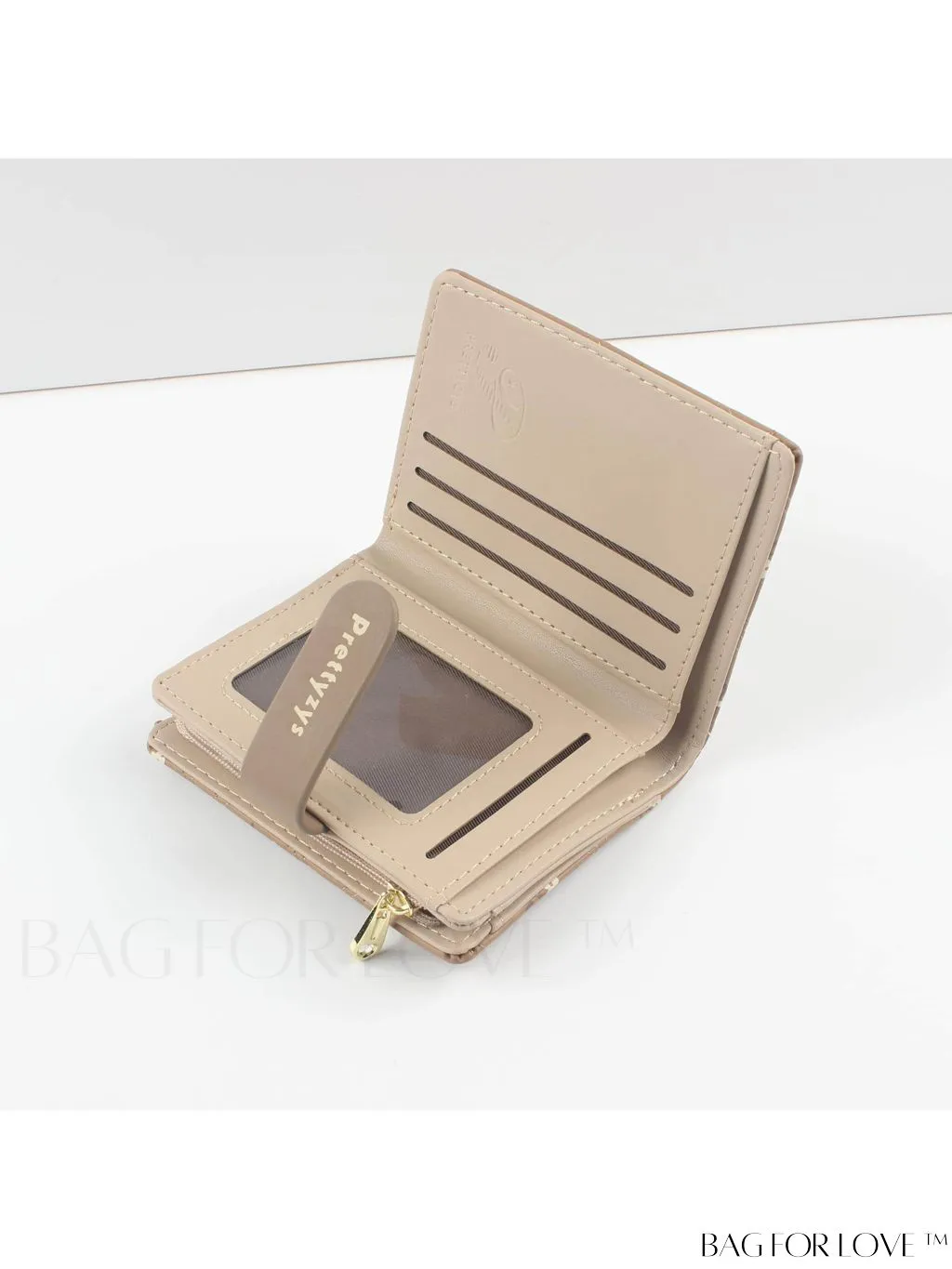 BagForLove - Small Preppy Wallet with Floral and Letter Graphic Design
