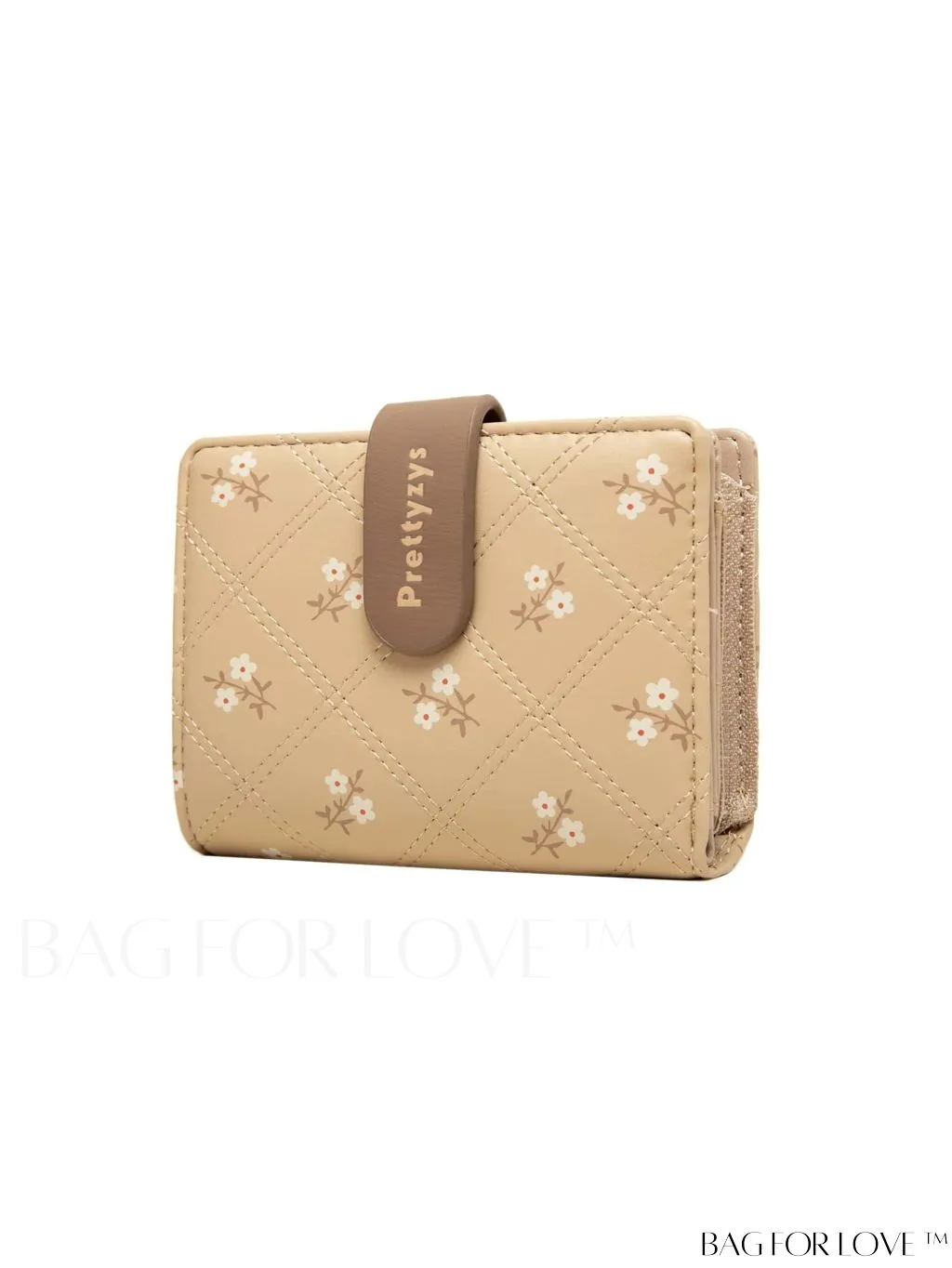 BagForLove - Small Preppy Wallet with Floral and Letter Graphic Design