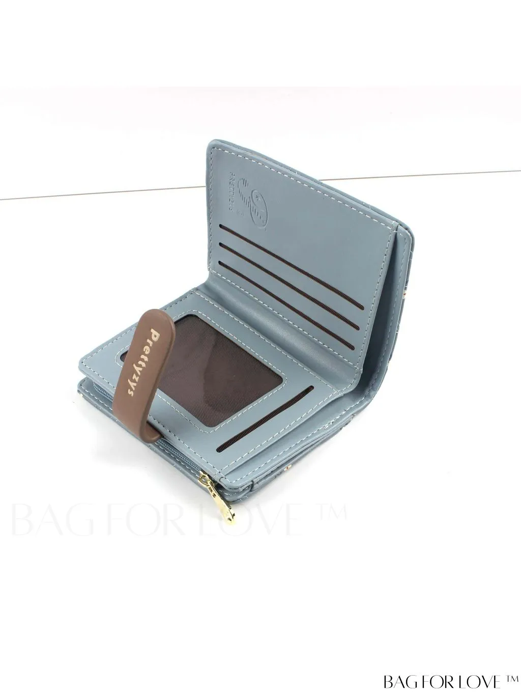 BagForLove - Small Preppy Wallet with Floral and Letter Graphic Design