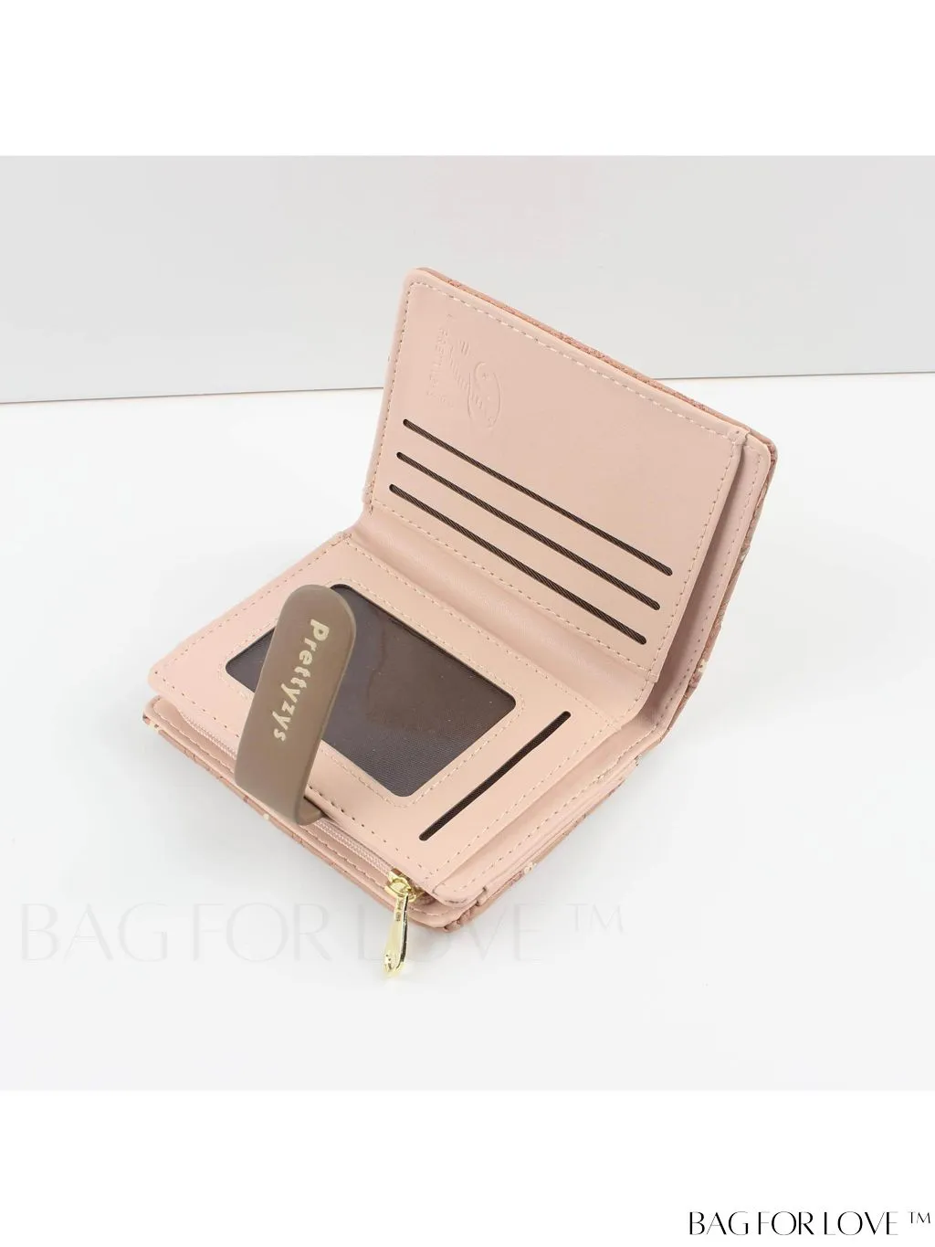 BagForLove - Small Preppy Wallet with Floral and Letter Graphic Design