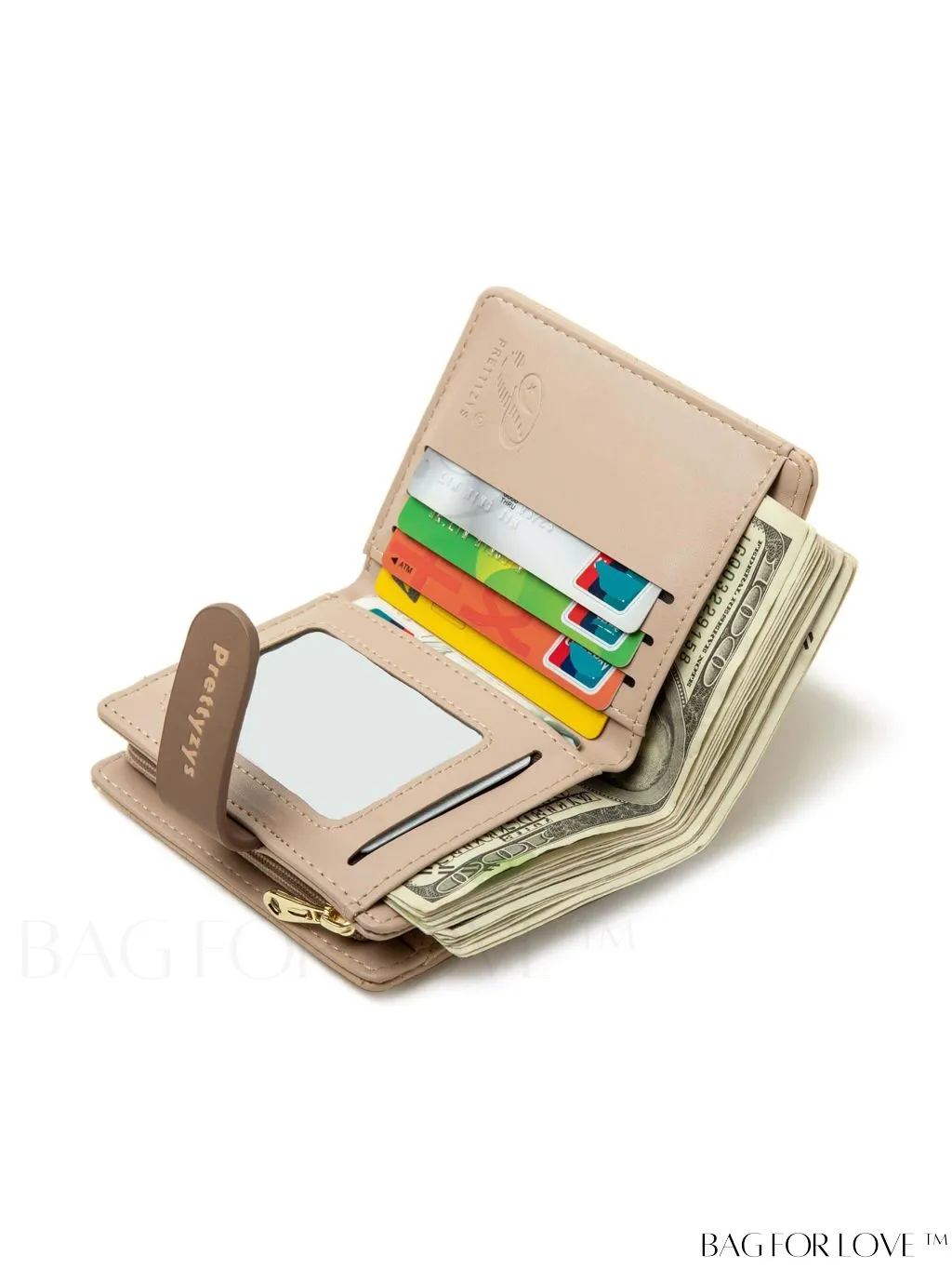 BagForLove - Small Preppy Wallet with Floral and Letter Graphic Design