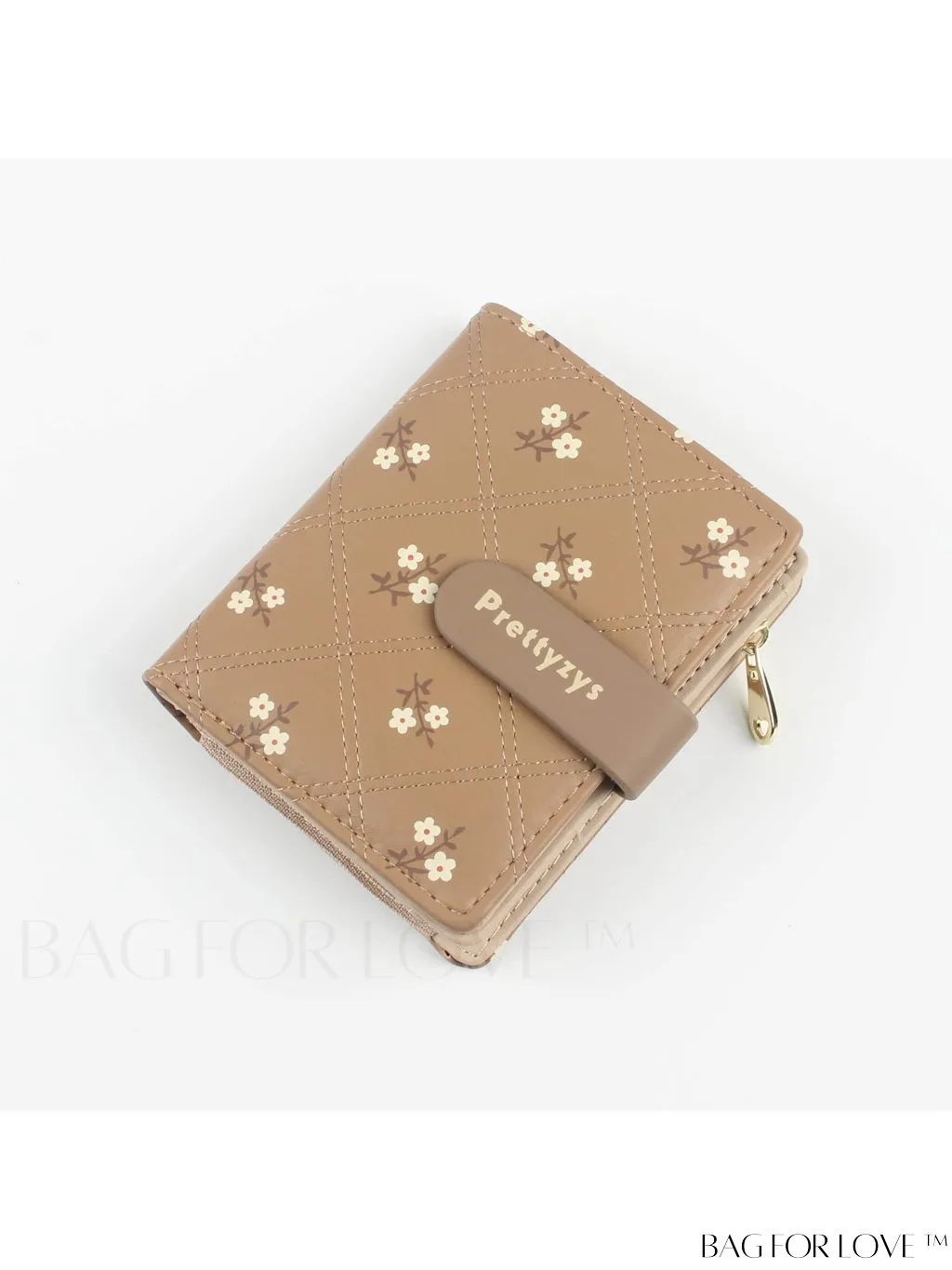 BagForLove - Small Preppy Wallet with Floral and Letter Graphic Design