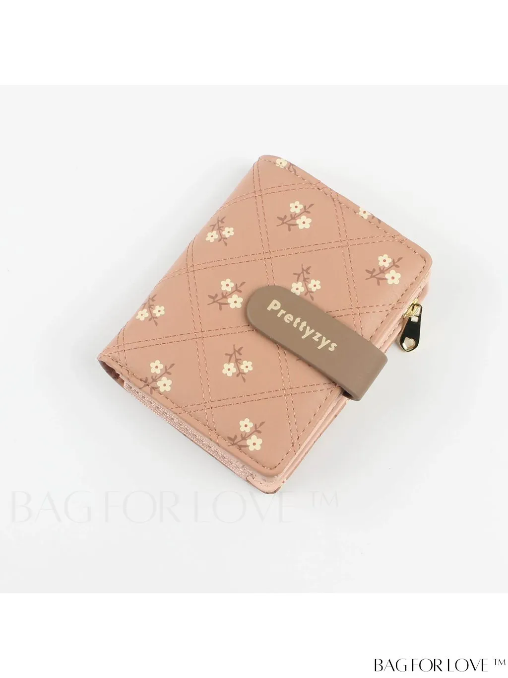 BagForLove - Small Preppy Wallet with Floral and Letter Graphic Design