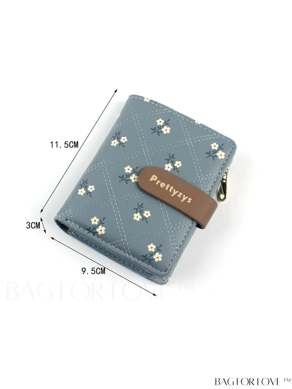 BagForLove - Small Preppy Wallet with Floral and Letter Graphic Design