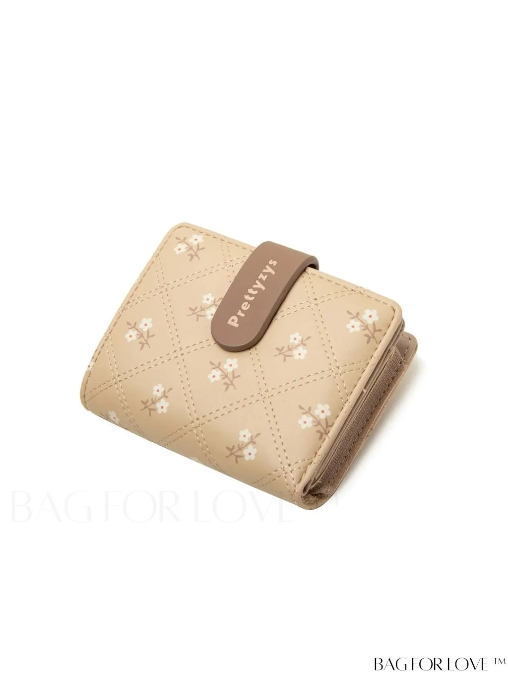 BagForLove - Small Preppy Wallet with Floral and Letter Graphic Design