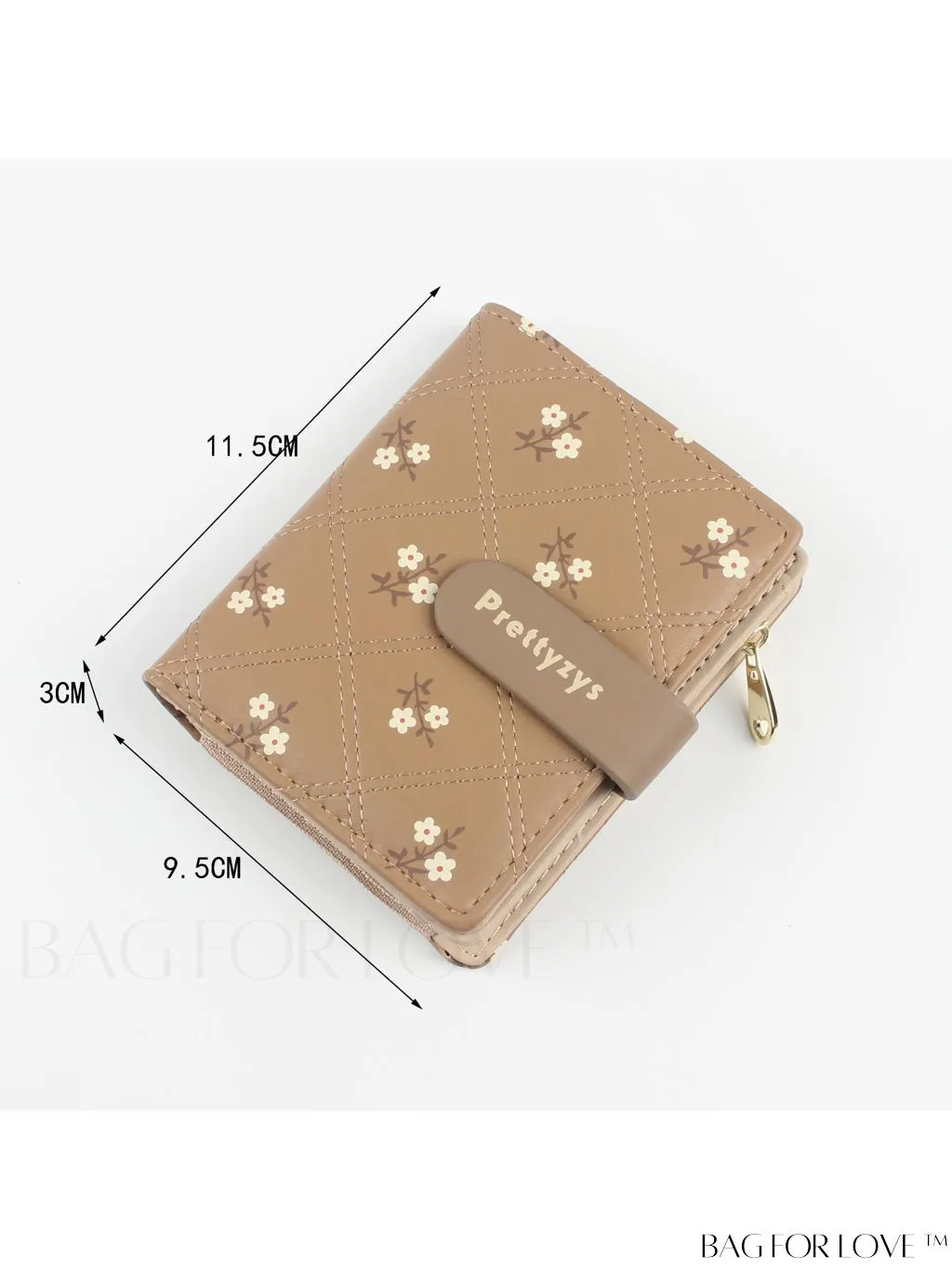BagForLove - Small Preppy Wallet with Floral and Letter Graphic Design