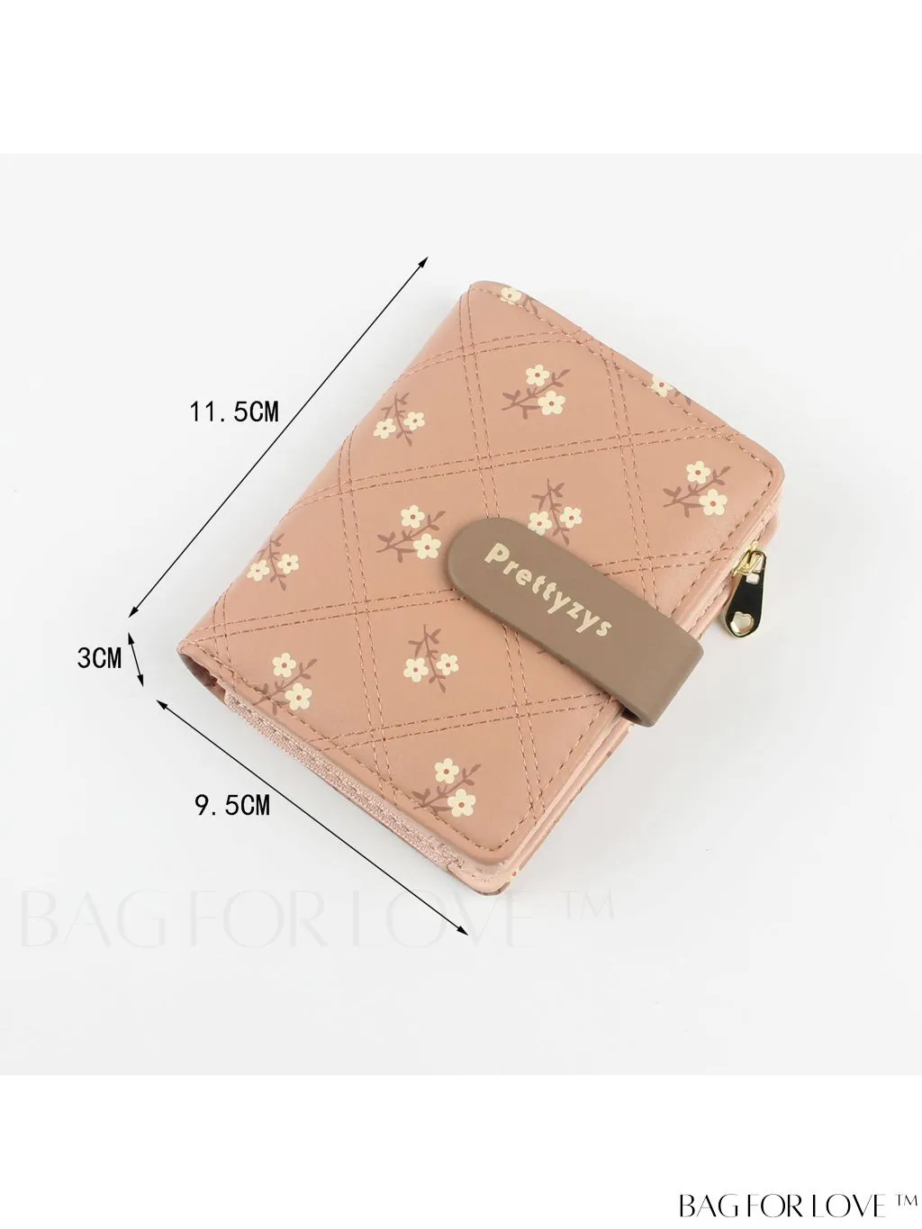 BagForLove - Small Preppy Wallet with Floral and Letter Graphic Design