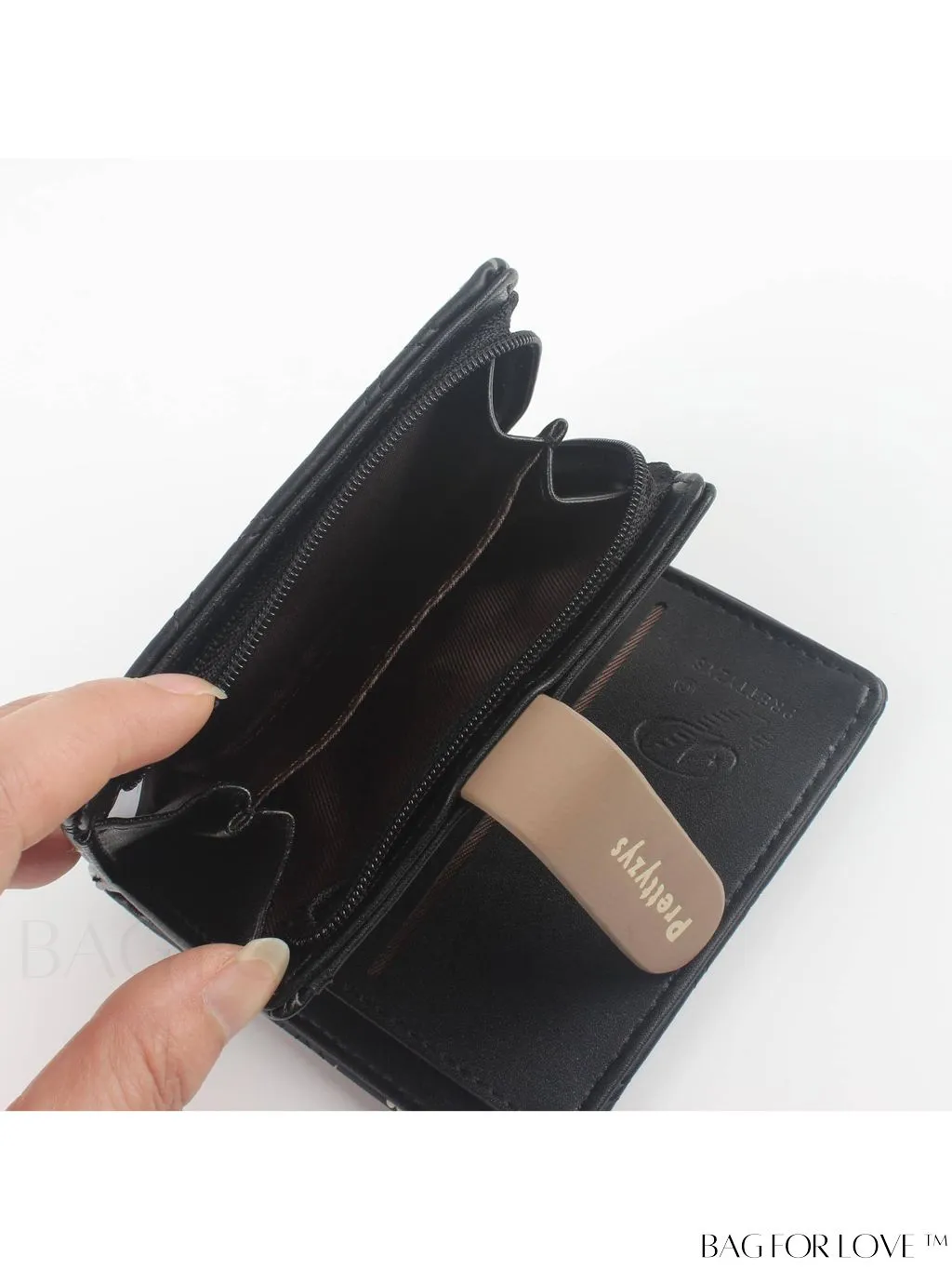 BagForLove - Small Preppy Wallet with Floral and Letter Graphic Design