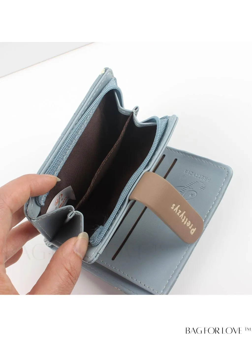 BagForLove - Small Preppy Wallet with Floral and Letter Graphic Design