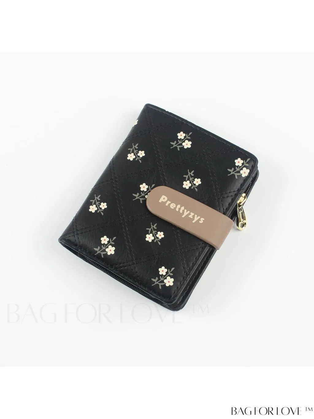 BagForLove - Small Preppy Wallet with Floral and Letter Graphic Design