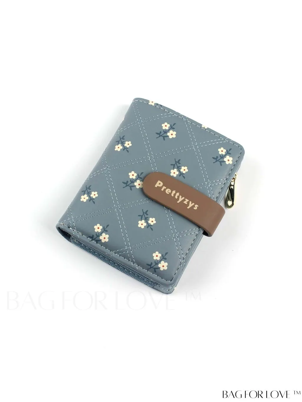 BagForLove - Small Preppy Wallet with Floral and Letter Graphic Design