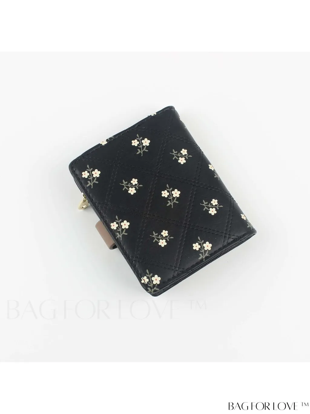 BagForLove - Small Preppy Wallet with Floral and Letter Graphic Design