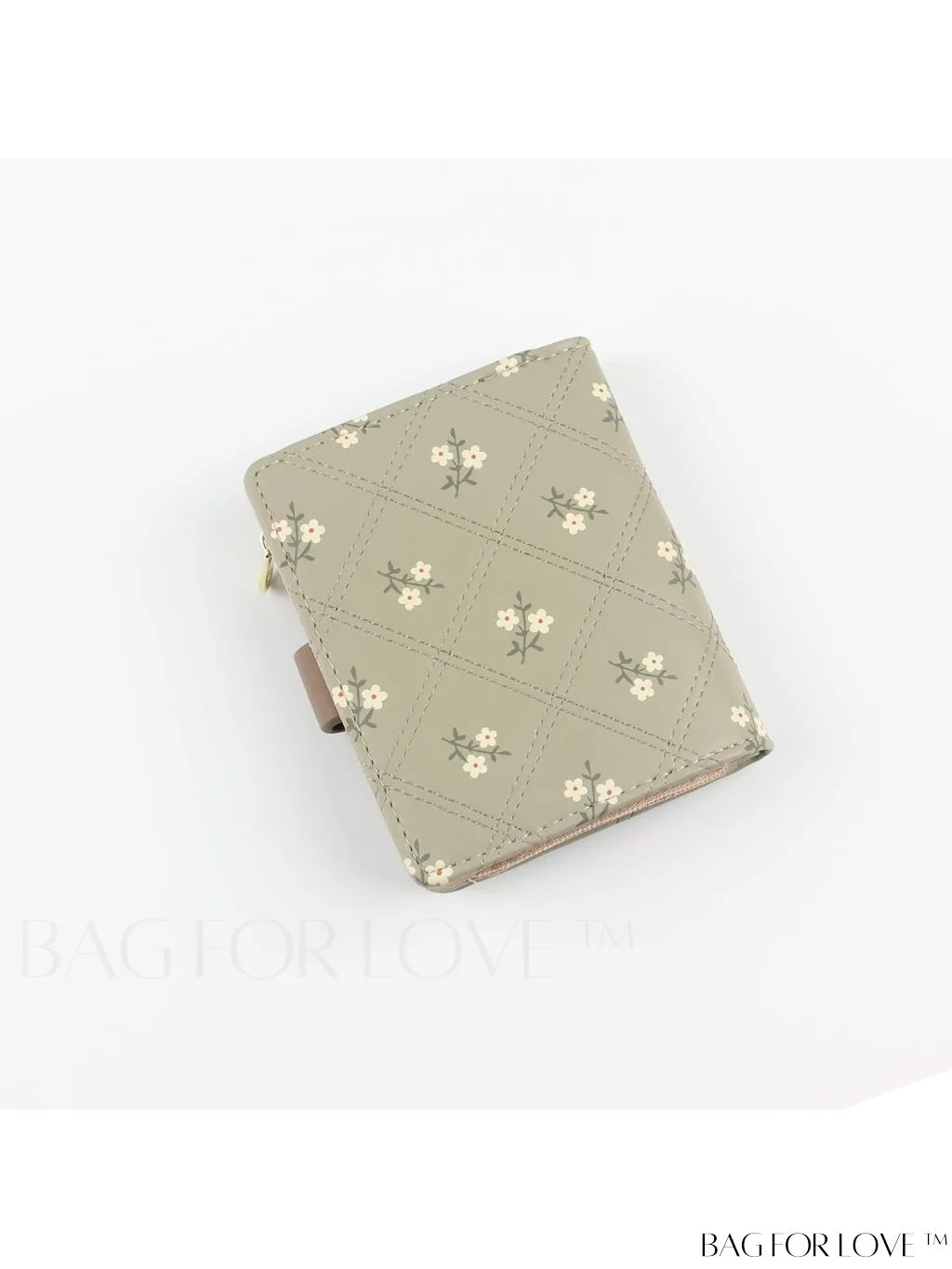 BagForLove - Small Preppy Wallet with Floral and Letter Graphic Design