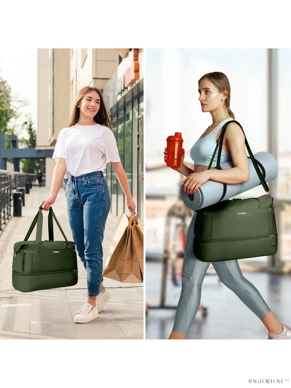 BagForLove - Sporty Weekender Bag For Her, Overnight Essentials